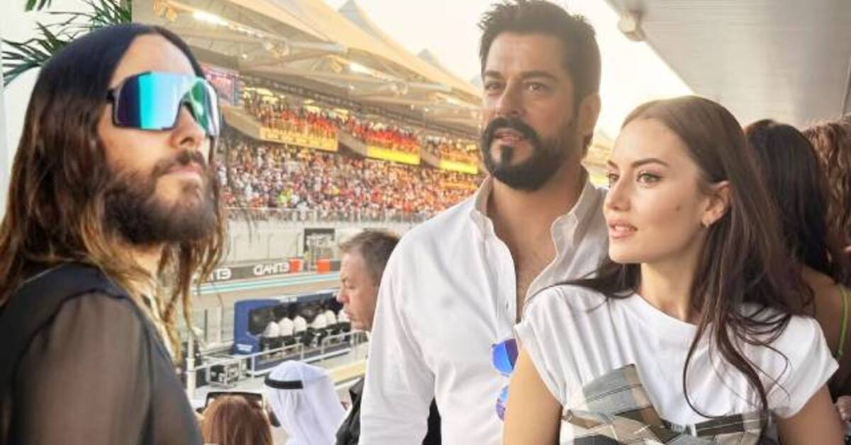 Fahriye Evcen, Burak Özçivit ve Jared Leto, Formula 1 yarışına katıldılar